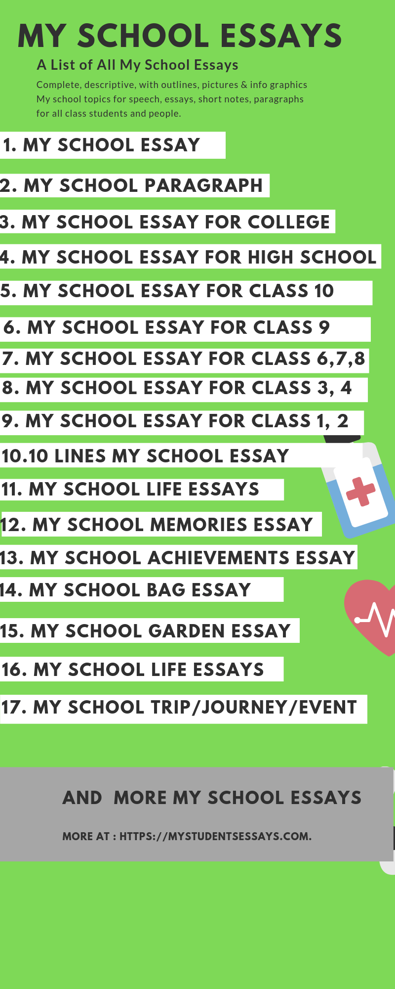 My School Essays | Long & Short, Simple, Easy Essays for Students