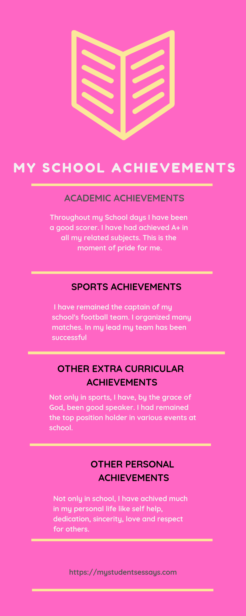 Essay and speech for my school achievments