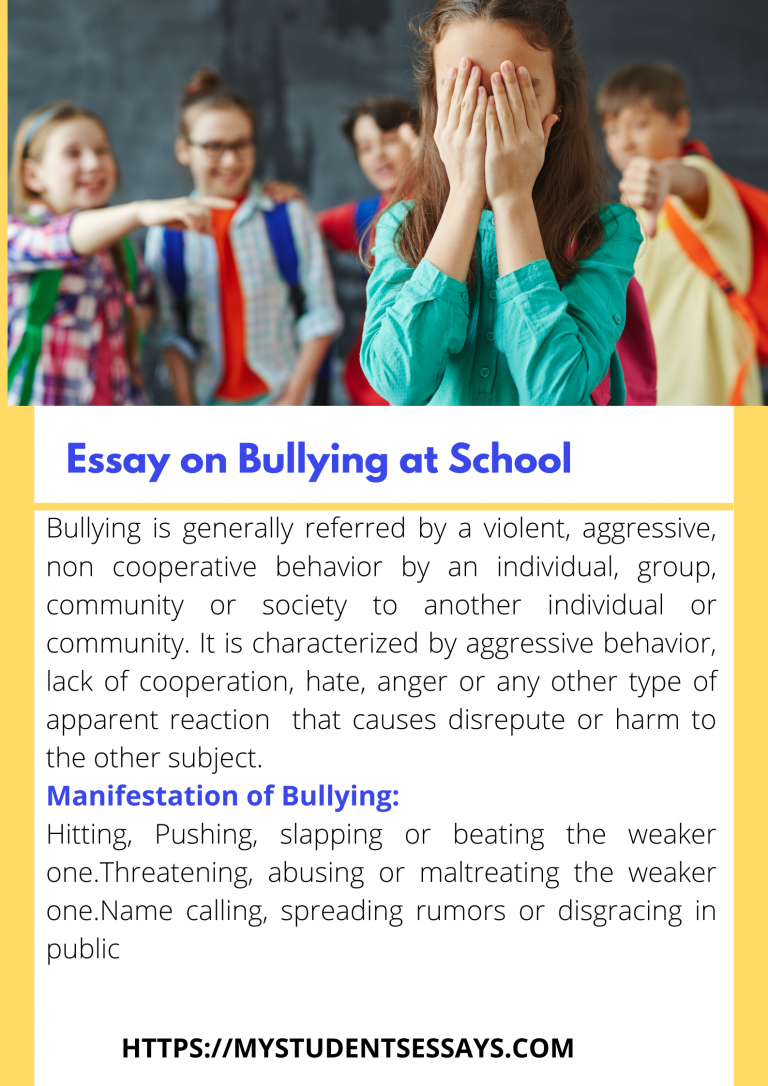 Essay On Bullying Types Causes Impacts Solution