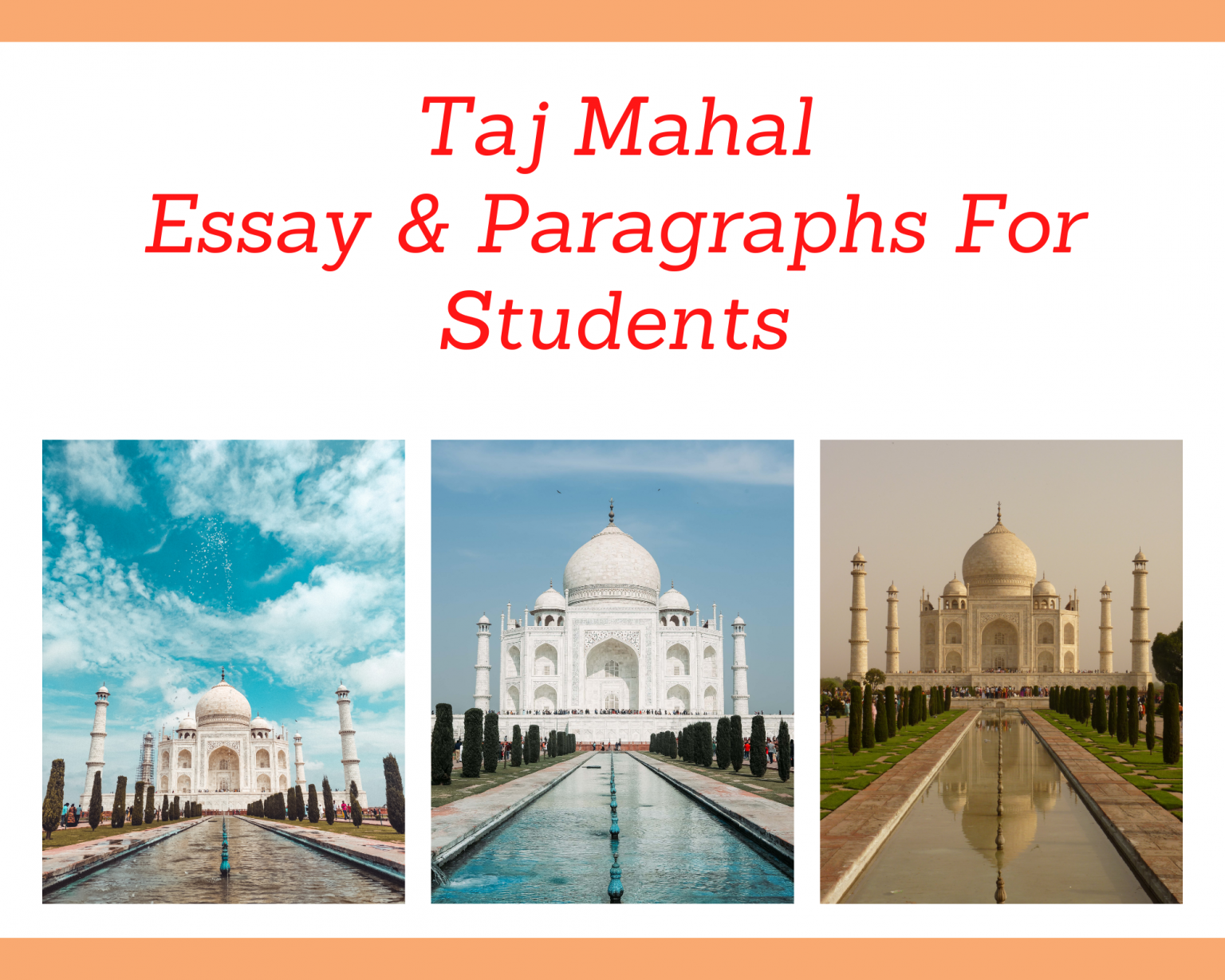 essay on taj mahal with heading