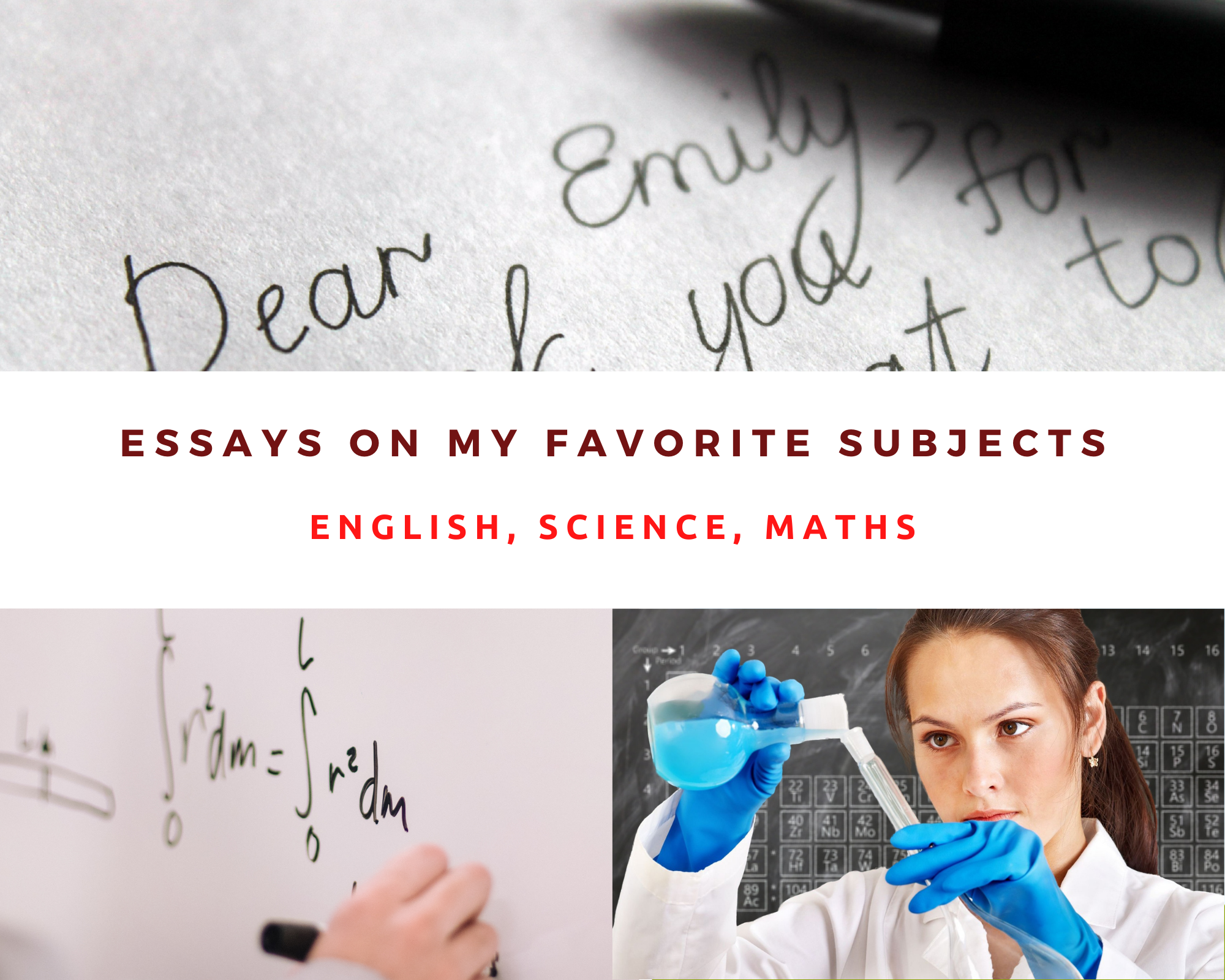 Essay on My Favourite Subject English, Maths & Science