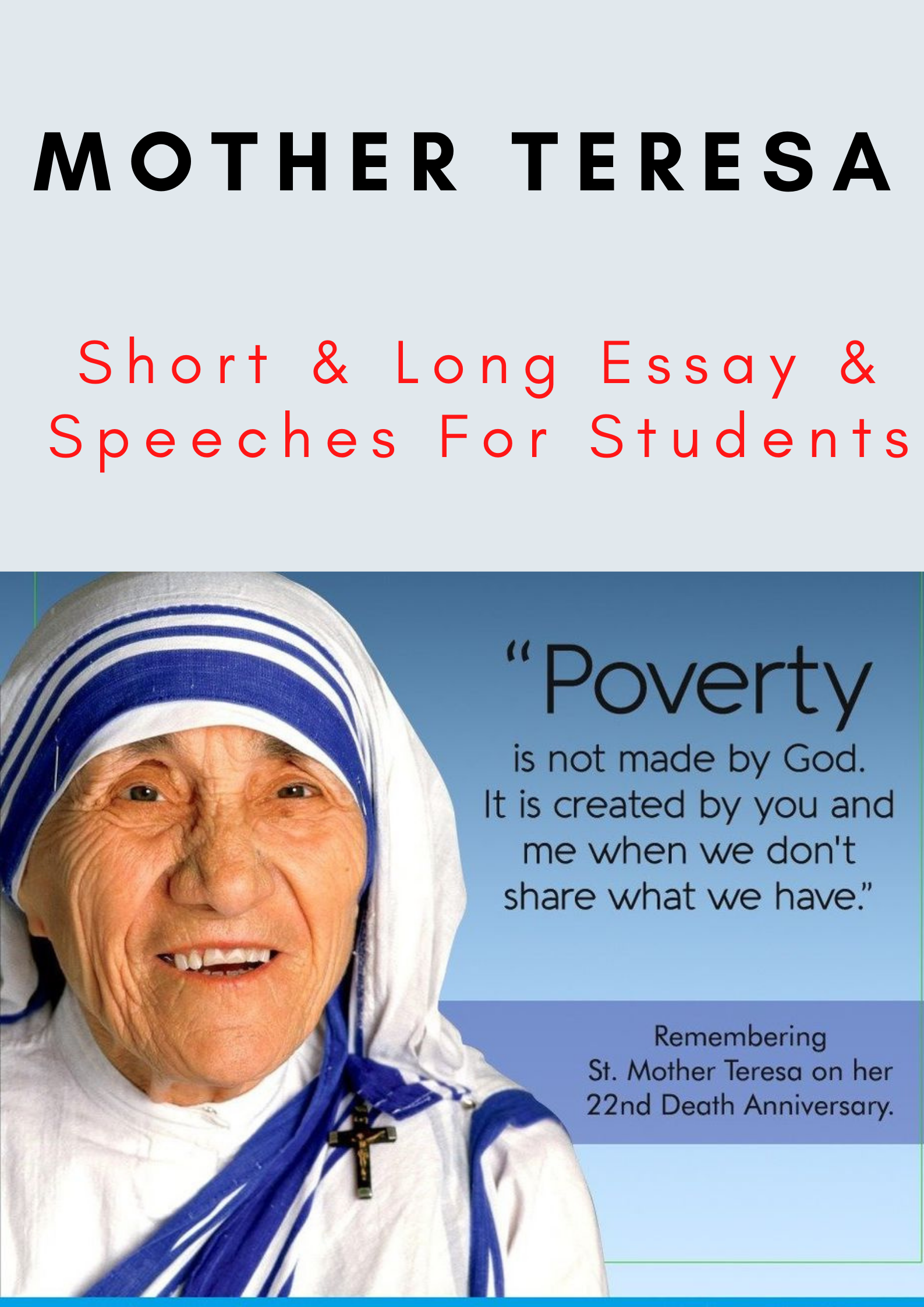 essay on mother teresa in 250 words