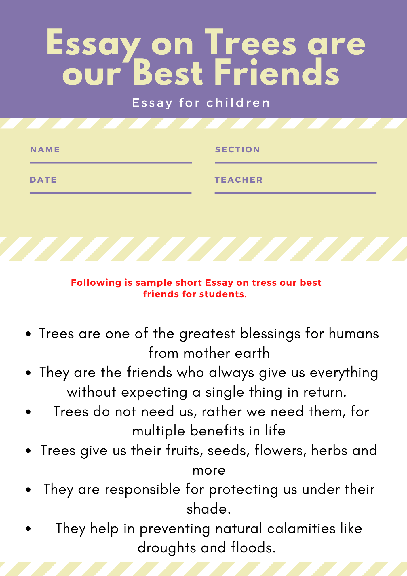 essay on friendship for kids