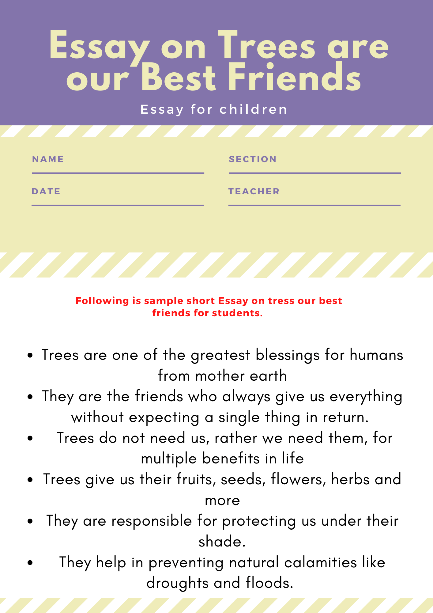 trees our friend essay in english