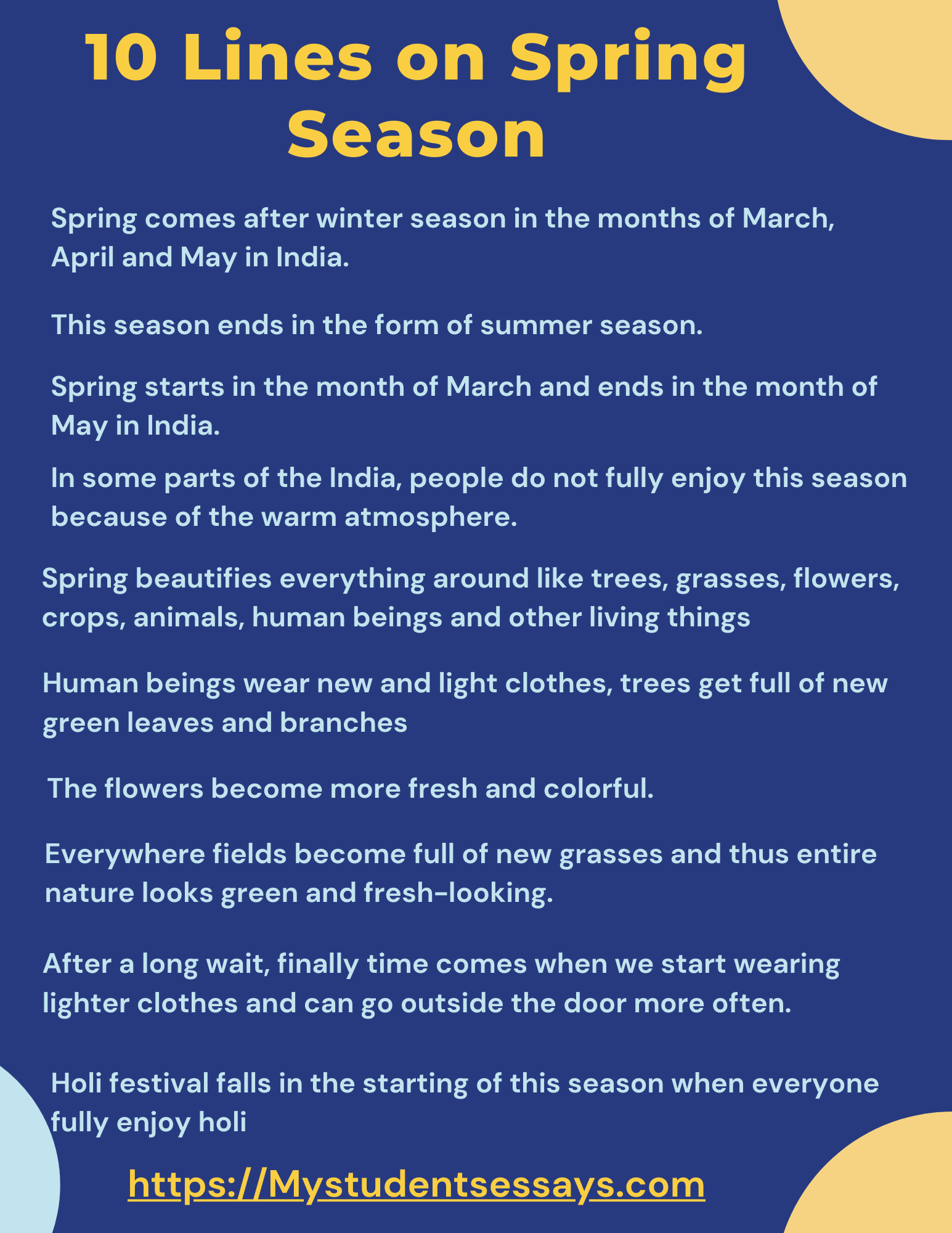 descriptive essay about spring season