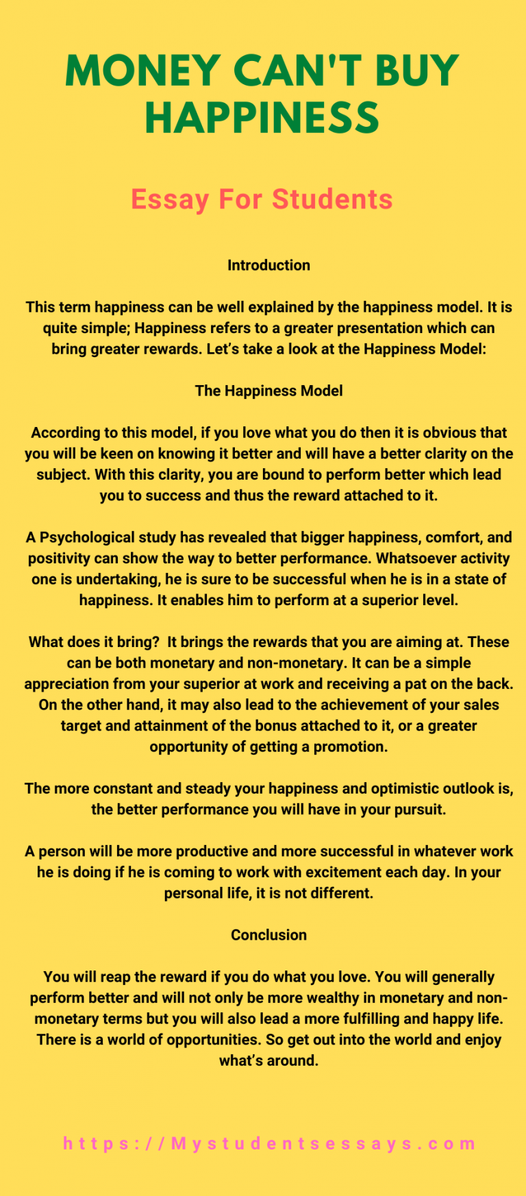 is money can buy happiness essay