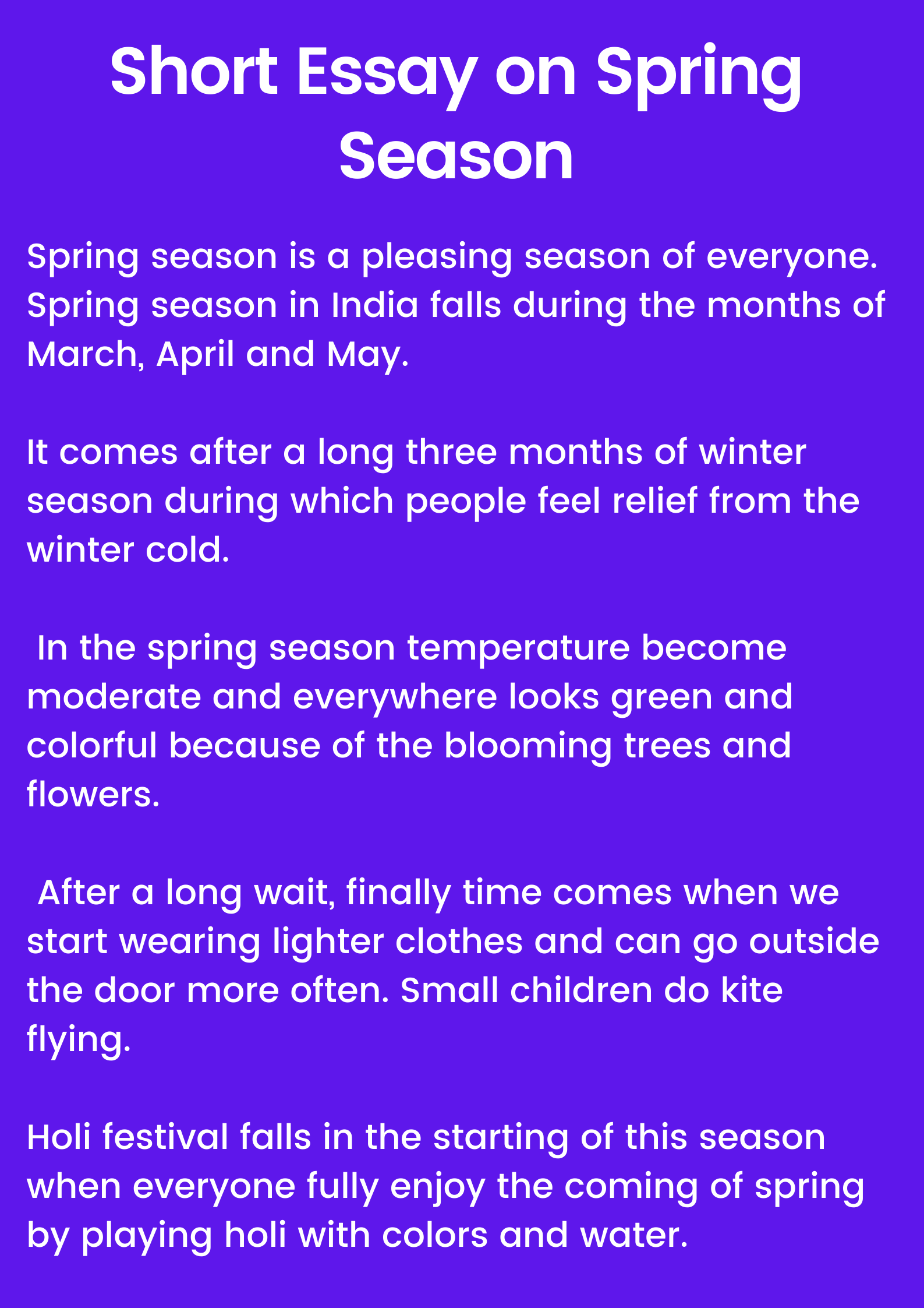 essay on season