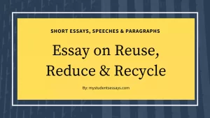 Essay on reuse, reduce and recycle