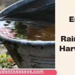 Essay on Rainwater harvesting
