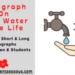 Paragraph on Save water Save Life