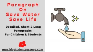 Paragraph on Save Water Save Life