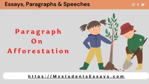 Paragraph on Afforestation