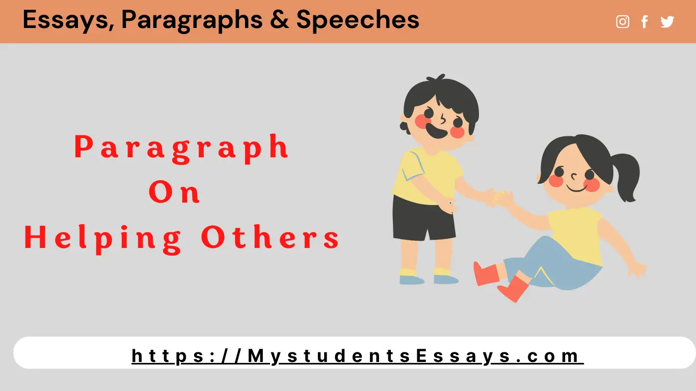 helping others essay for class 2