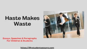 Essay on haste makes waste