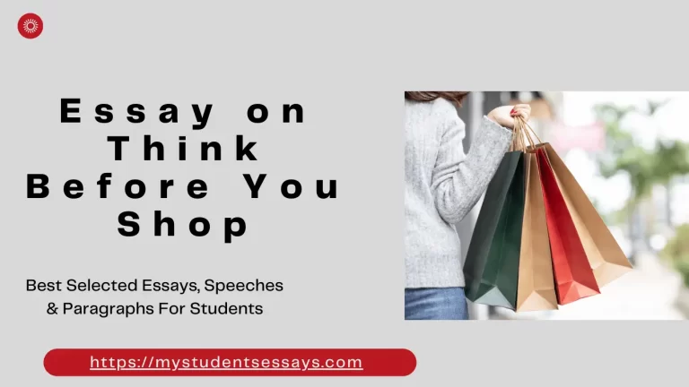 Essay on think before you shop For Students