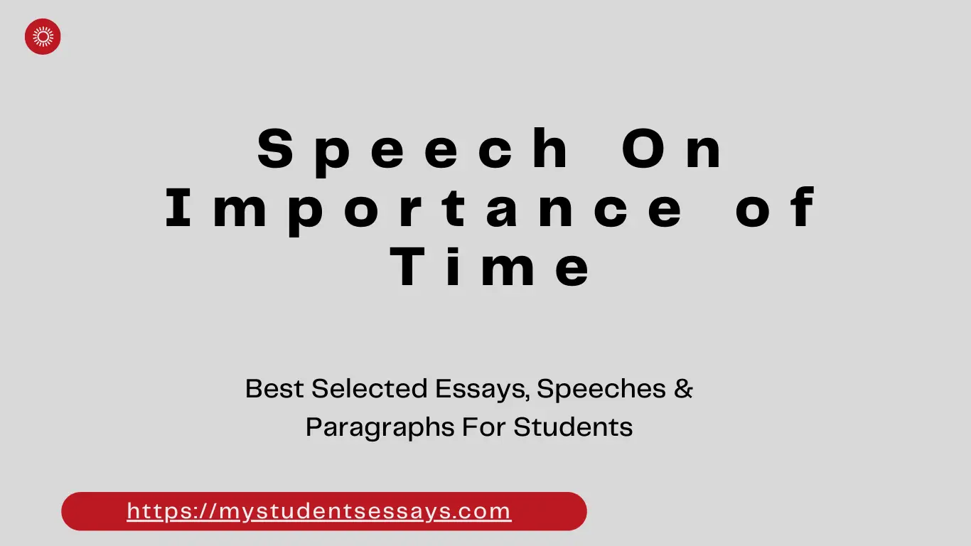 speech on importance of time in students life