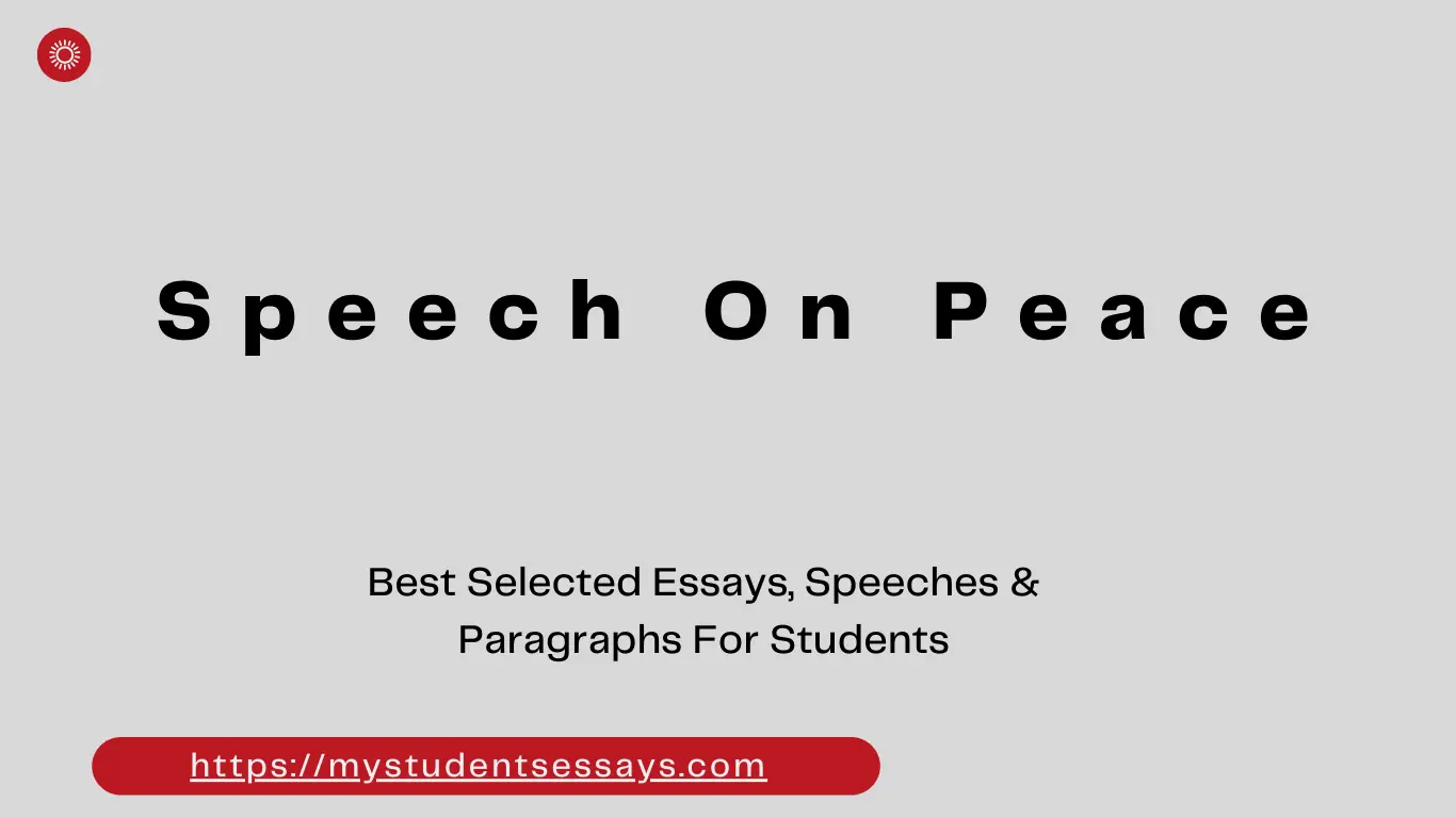 a speech about peace is possible